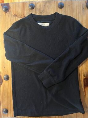 abercrombie kids Black Ribbed Crew Neck Long Sleeve